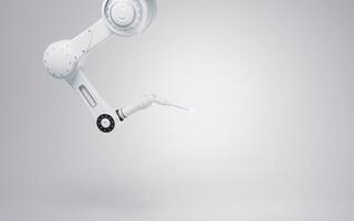 Mechanical arm with white background, 3d rendering. photo