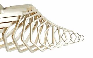 Metal frame with hexagonal shape, 3d rendering. photo
