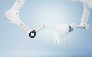 Mechanical arm with white background, 3d rendering. photo