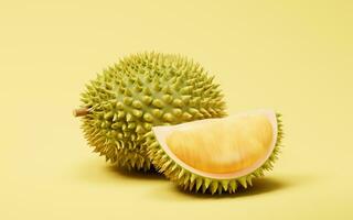 The fruit durian, delicious fruit, 3d rendering. photo