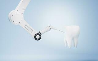 Mechanical arm with white background, 3d rendering. photo