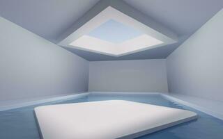 Empty room with water inside, 3d rendering. photo