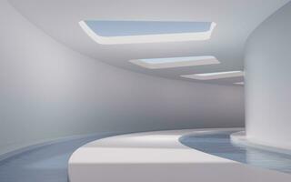 Empty room with water inside, 3d rendering. photo