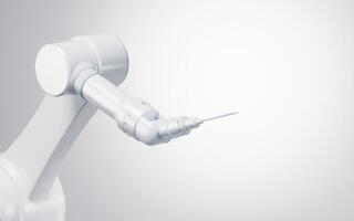 Mechanical arm with white background, 3d rendering. photo