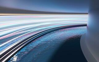 Empty room with water inside, 3d rendering. photo