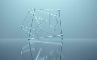 geometría estructura con niebla escena, 3d representación. foto