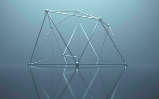 Geometry structure with fog scene, 3d rendering. photo