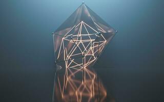 Fog scene with abstract geometry, 3d rendering. photo