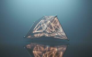 Fog scene with abstract geometry, 3d rendering. photo