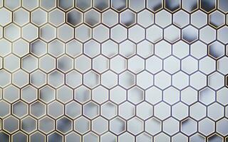 Metallic hexagon material background, 3d rendering. photo