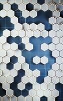 Metallic hexagon material background, 3d rendering. photo