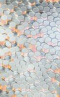 Metallic hexagon material background, 3d rendering. photo