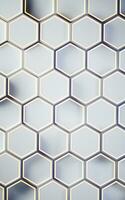 Metallic hexagon material background, 3d rendering. photo