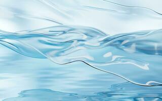 Flowing transparent cloth on water surface, 3d rendering. photo