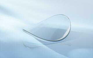 Curve glass with light illuminated, 3d rendering. photo