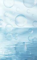 Bubbles on the water surface, 3d rendering. photo