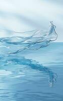 Flowing transparent cloth on water surface, 3d rendering. photo