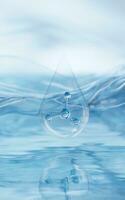 Molecule with water surface background, 3d rendering. photo