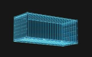 carga envase con holográfico estilo, carga y exportar, 3d representación. foto