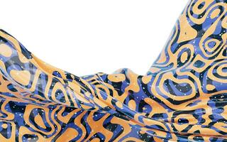 Flowing cloth with abstract wave pattern, 3d rendering. photo