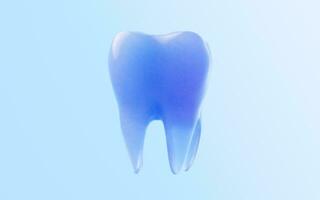 Tooth with glass material, 3d rendering. photo