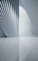 Empty white room with geometric structure, 3d rendering. photo