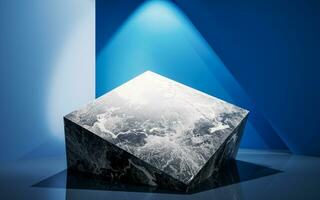 Empty room with geometric structure, 3d rendering. photo