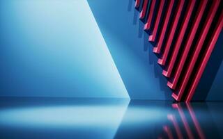 Empty room with geometric structure, 3d rendering. photo