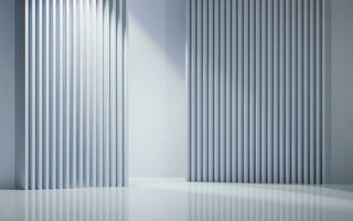 Empty white room with geometric structure, 3d rendering. photo