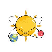 Solar system doodle vector Colorful  Sticker. EPS 10 file