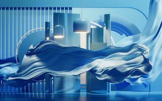 Flowing wave cloth, 3d rendering. photo