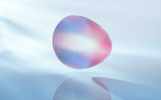 Curve glass with light illuminated, 3d rendering. photo