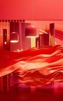 Flowing wave cloth, 3d rendering. photo
