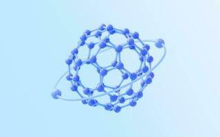 molécula con vaso material, 3d representación. foto