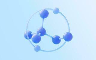 Molecule with glass material, 3d rendering. photo