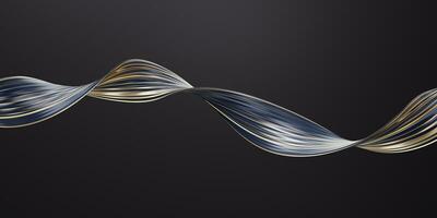 Abstract flowing curve lines, 3d rendering. photo