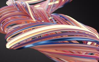 Abstract flowing curve lines, 3d rendering. photo