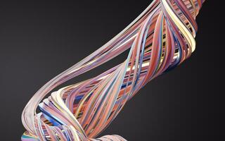 Abstract flowing curve lines, 3d rendering. photo