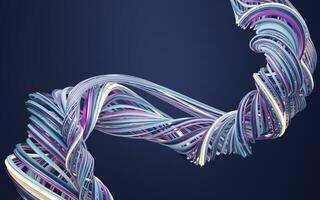 Abstract flowing curve lines, 3d rendering. photo