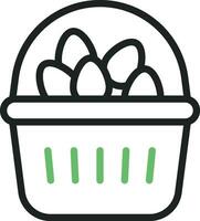 Eggs in Basket Icon Image. vector