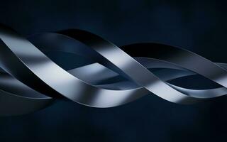 Metallic curve geometry background, 3d rendering. photo