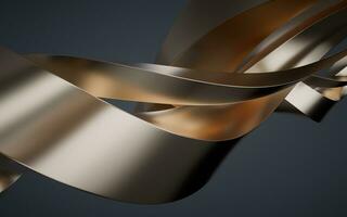 Metallic curve geometry background, 3d rendering. photo