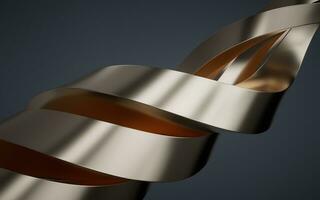 Metallic curve geometry background, 3d rendering. photo