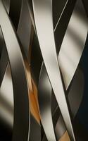 Metallic curve geometry background, 3d rendering. photo