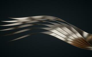 Metallic curve geometry background, 3d rendering. photo