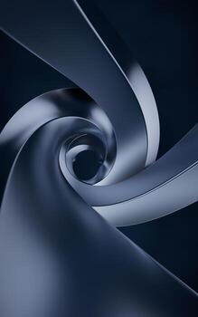 Metallic curve geometry background, 3d rendering. photo