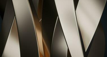 Metallic curve geometry background, 3d rendering. photo