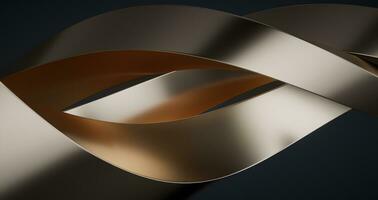 Metallic curve geometry background, 3d rendering. photo