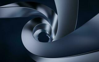 Metallic curve geometry background, 3d rendering. photo