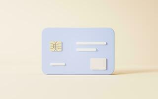 Bank card with 3d cartoon style, 3d rendering. photo